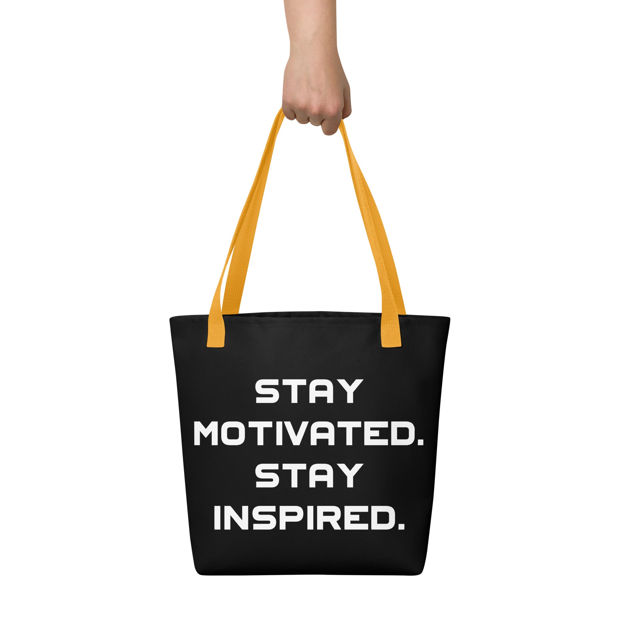 STAY MOTIVATED Tote Bag - Black
